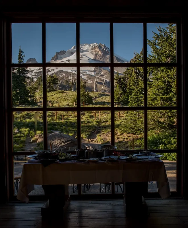 Wedding at Timberline Lodge ​from photographer Robert Knapp A view of Mount Hood through the windows Breathtaking Photography from
a
Wedding at Timberline Lodge